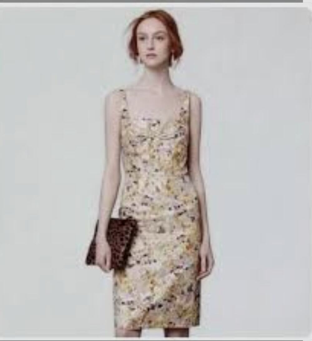 Anthropologie Leifsdottir Aurelian Brocade Floral Shimmer Dress Size 2
